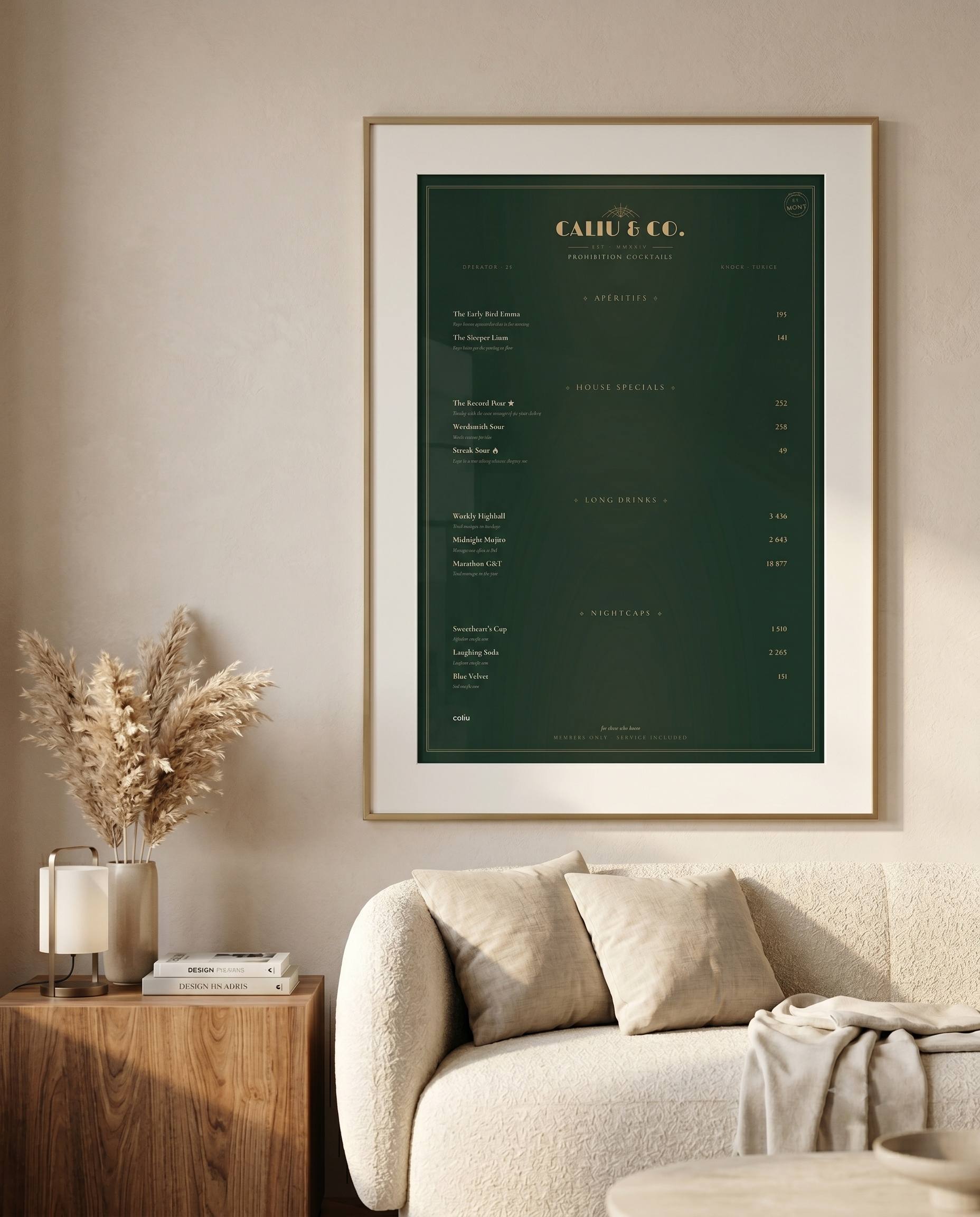 Caliu Menu poster — styling inspiration